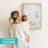 SpecialMe® Baby Poster mit Storch personalisiert | Geburtsposter mit Name & Datum | Geschenk zur Geburt | Wanddeko Babyzimmerpreview