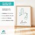 SpecialMe® Baby Poster personalisiert | Geburtsposter mit Storch | Name & Geburtsdatum | Geschenk zur Geburt | Wandbild fürs Babyzimmerpreview