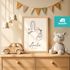 SpecialMe® Baby Poster personalisiert | Geburtsposter mit Storch | Name & Geburtsdatum | Geschenk zur Geburt | Wandbild fürs Babyzimmerpreview