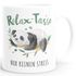 SpecialMe® Kaffebecher Relax-Tasse Panda Spruch Nur keinen Stress | Mama's/Papa's Relaxtasse SpecialMe®preview