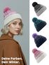 Strickmütze Damen Grobstrick Pudelmütze zweifarbig Ombré Bommelmütze Winter-Mütze Neverless®preview