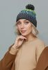 Strickmütze Damen Wintermütze gefüttert Grobstrick dicker Strick Bommel Bunt Neverless® preview