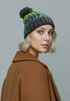 Strickmütze Damen Wintermütze gefüttert Grobstrick dicker Strick Bommel Bunt Neverless® preview