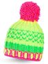 Strickmütze Wintermütze Bommelmütze bunt Neon gestreift Fleece Pudelmützepreview