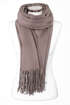 Strickschal mit Fransen einfarbig lang XXL Wollschal Winterschal Neverless®preview