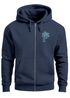 Sweatjacke mit Kapuze Herren Print Palme Line Art Motiv Hoodie-Zipjacke Männer Fashion Streetstyle Neverless®preview