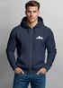 Sweatjacke mit Kapuze Wandern Berge Line-Art Print Aufdruck Motiv Zipjacke Männer Fashion Streetstyle Neverless®preview