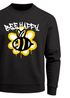 Sweatshirt Aufdruck Bee Happy Biene Blume Graffiti Grafik Schriftzug Rundhals-Pullover Fashion Streetstyle Neverless®preview