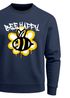 Sweatshirt Aufdruck Bee Happy Biene Blume Graffiti Grafik Schriftzug Rundhals-Pullover Fashion Streetstyle Neverless®preview