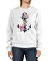 Sweatshirt Damen Anker Blumen Aufdruck Watercolor Rundhals-Pullover Pulli Sweater Neverless®preview