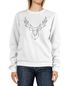 Sweatshirt Damen Aufdruck Hirsch Geweih Low Poly Rundhals-Pullover Pulli Sweater Neverless®preview