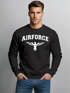 Sweatshirt Herren Airforce US Army Adler Militär Schrift Rundhals-Pullover Neverless®preview