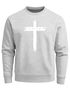 Sweatshirt Herren Aufdruck Kreuz Cross Faith Glaube Trend-Motiv Techwear Rundhals-Pullover Fashion Neverless®preview
