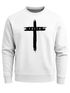 Sweatshirt Herren Aufdruck Kreuz Cross Faith Glaube Trend-Motiv Techwear Rundhals-Pullover Fashion Neverless®preview