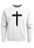 Sweatshirt Herren Aufdruck Kreuz Cross Faith Glaube Trend-Motiv Techwear Rundhals-Pullover Fashion Neverless®preview