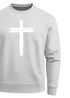 Sweatshirt Herren Aufdruck Kreuz Cross Faith Glaube Trend-Motiv Techwear Rundhals-Pullover Fashion Neverless®preview
