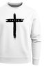Sweatshirt Herren Aufdruck Kreuz Cross Faith Glaube Trend-Motiv Techwear Rundhals-Pullover Fashion Neverless®preview