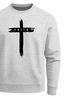 Sweatshirt Herren Aufdruck Kreuz Cross Faith Glaube Trend-Motiv Techwear Rundhals-Pullover Fashion Neverless®preview