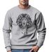 Sweatshirt Herren Aufdruck Löwe Boho Style Atzekenmuster Traumfänger Ethno-Print Rundhals-Pullover Neverless®preview