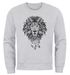 Sweatshirt Herren Aufdruck Löwe Boho Style Atzekenmuster Traumfänger Ethno-Print Rundhals-Pullover Neverless®preview