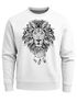 Sweatshirt Herren Aufdruck Löwe Boho Style Atzekenmuster Traumfänger Ethno-Print Rundhals-Pullover Neverless®preview