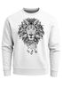 Sweatshirt Herren Aufdruck Löwe Boho Style Atzekenmuster Traumfänger Ethno-Print Rundhals-Pullover Neverless®preview
