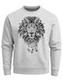Sweatshirt Herren Aufdruck Löwe Boho Style Atzekenmuster Traumfänger Ethno-Print Rundhals-Pullover Neverless®preview