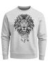 Sweatshirt Herren Aufdruck Löwe Boho Style Atzekenmuster Traumfänger Ethno-Print Rundhals-Pullover Neverless®preview
