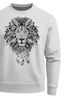 Sweatshirt Herren Aufdruck Löwe Boho Style Atzekenmuster Traumfänger Ethno-Print Rundhals-Pullover Neverless®preview