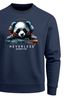 Sweatshirt Herren Aufdruck Panda Bär Techno DJ Musik Rundhals-Pullover Fashion Streetwear Neverless®preview
