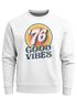 Sweatshirt Herren Aufdruck Print Good Vibes Retro Vintage Grafik Rundhals-Pullover Fashion Streetwear Neverless®preview