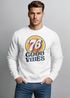 Sweatshirt Herren Aufdruck Print Good Vibes Retro Vintage Grafik Rundhals-Pullover Fashion Streetwear Neverless®preview