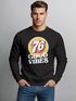 Sweatshirt Herren Aufdruck Print Good Vibes Retro Vintage Grafik Rundhals-Pullover Fashion Streetwear Neverless®preview