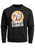 Sweatshirt Herren Aufdruck Print Good Vibes Retro Vintage Grafik Rundhals-Pullover Fashion Streetwear Neverless®preview