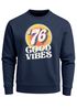 Sweatshirt Herren Aufdruck Print Good Vibes Retro Vintage Grafik Rundhals-Pullover Fashion Streetwear Neverless®preview