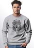 Sweatshirt Herren Aufdruck Wolf-Motiv Print Boho Bohemian Ethno Style Rundhals-Pullover Neverless®preview