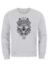 Sweatshirt Herren Aufdruck Wolf-Motiv Print Boho Bohemian Ethno Style Rundhals-Pullover Neverless®preview