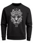 Sweatshirt Herren Aufdruck Wolf-Motiv Print Boho Bohemian Ethno Style Rundhals-Pullover Neverless®preview