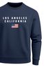 Sweatshirt Herren Bedruckt Schriftzug California Los Angeles USA Amerika Flagge Rundhals-Pullover Neverless®preview