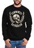 Sweatshirt Herren Biker Totenkopf Skull Wings Rundhals-Pullover Neverless®preview