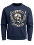 Sweatshirt Herren Biker Totenkopf Skull Wings Rundhals-Pullover Neverless®preview