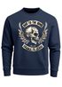 Sweatshirt Herren Biker Totenkopf Skull Wings Rundhals-Pullover Neverless®preview