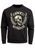 Sweatshirt Herren Biker Totenkopf Skull Wings Rundhals-Pullover Neverless®preview
