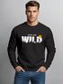 Sweatshirt Herren Brustprint Bedruckt Into The Wild Schriftzug Outdoor Fashion Rundhals-Pullover Neverless®preview