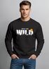 Sweatshirt Herren Brustprint Bedruckt Into The Wild Schriftzug Outdoor Fashion Rundhals-Pullover Neverless®preview