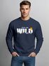 Sweatshirt Herren Brustprint Bedruckt Into The Wild Schriftzug Outdoor Fashion Rundhals-Pullover Neverless®preview