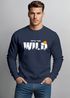 Sweatshirt Herren Brustprint Bedruckt Into The Wild Schriftzug Outdoor Fashion Rundhals-Pullover Neverless®preview