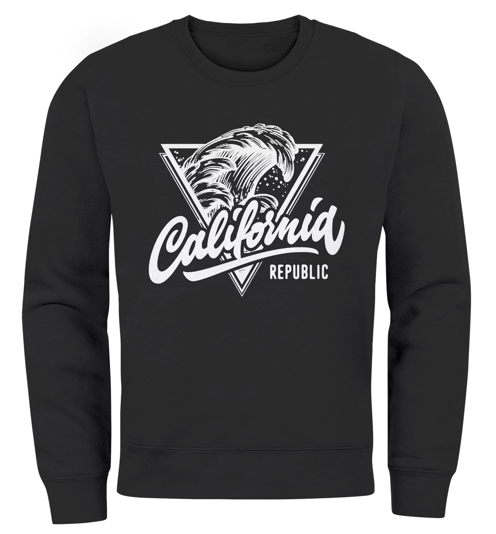 Neverless California Republic T-Shirt Donna Slim Fit In Puro Cotone - Nero, Taglia L
