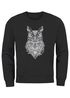 Sweatshirt Herren Eule Atzekenmuster Boho Bohamian Atzec Owl geometrisch Rundhals-Pullover Neverless®preview