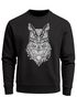 Sweatshirt Herren Eule Atzekenmuster Boho Bohamian Atzec Owl geometrisch Rundhals-Pullover Neverless®preview